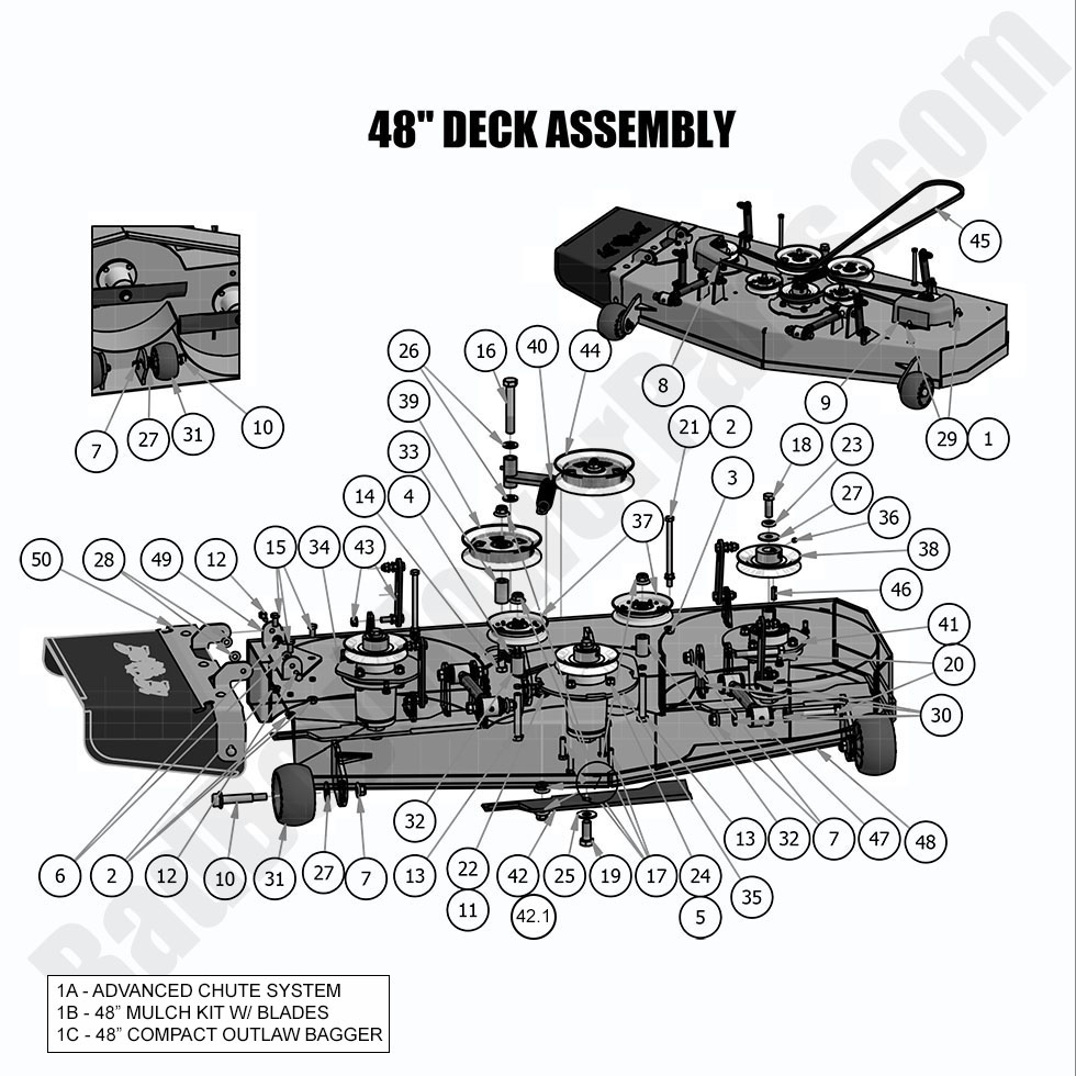 1863 - Bad Boy Mower Parts Lookup > 2019 > Compact Outlaw > 48\" Deck Assembly